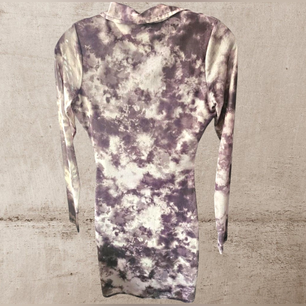 Motel Tie-Dye Mesh Button-Up Dress - Picture 2 of 8